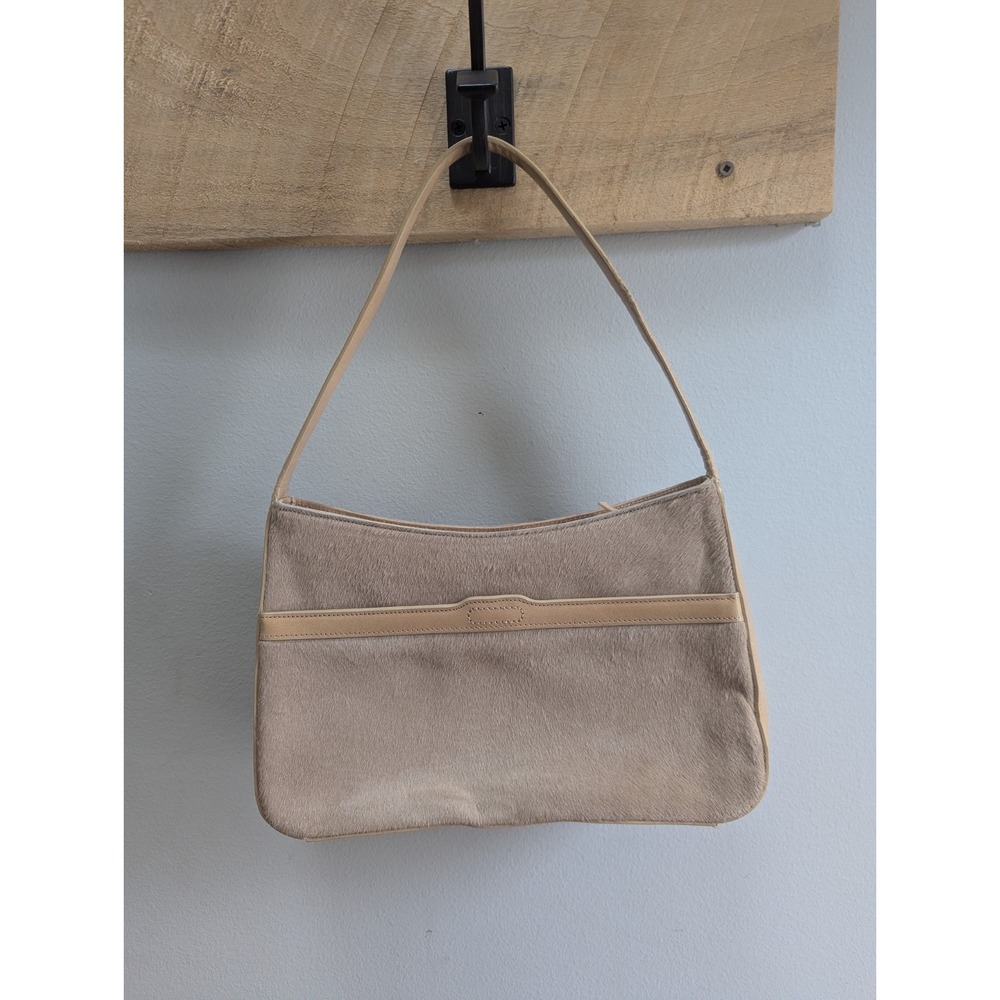ANN TAYLOR Beige Calf Hair Leather Hobo Shoulder Bag Purse Boho Career Western